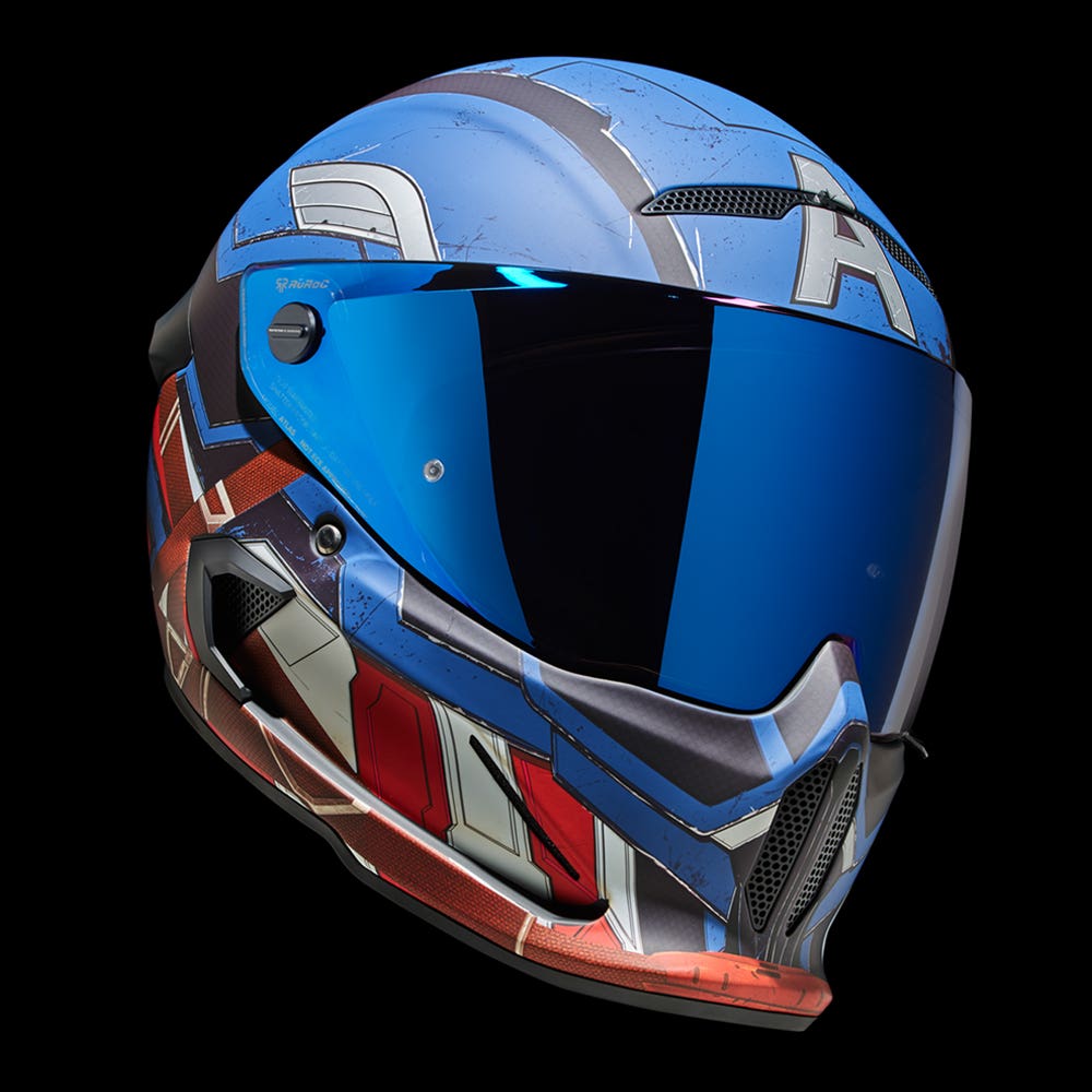 captain america motorcycle helmet for sale Daytona Cruiser Helmet, L FMVSS 218 safety standards for ultimate confidence Daytona Cruiser Helmet Captain America
