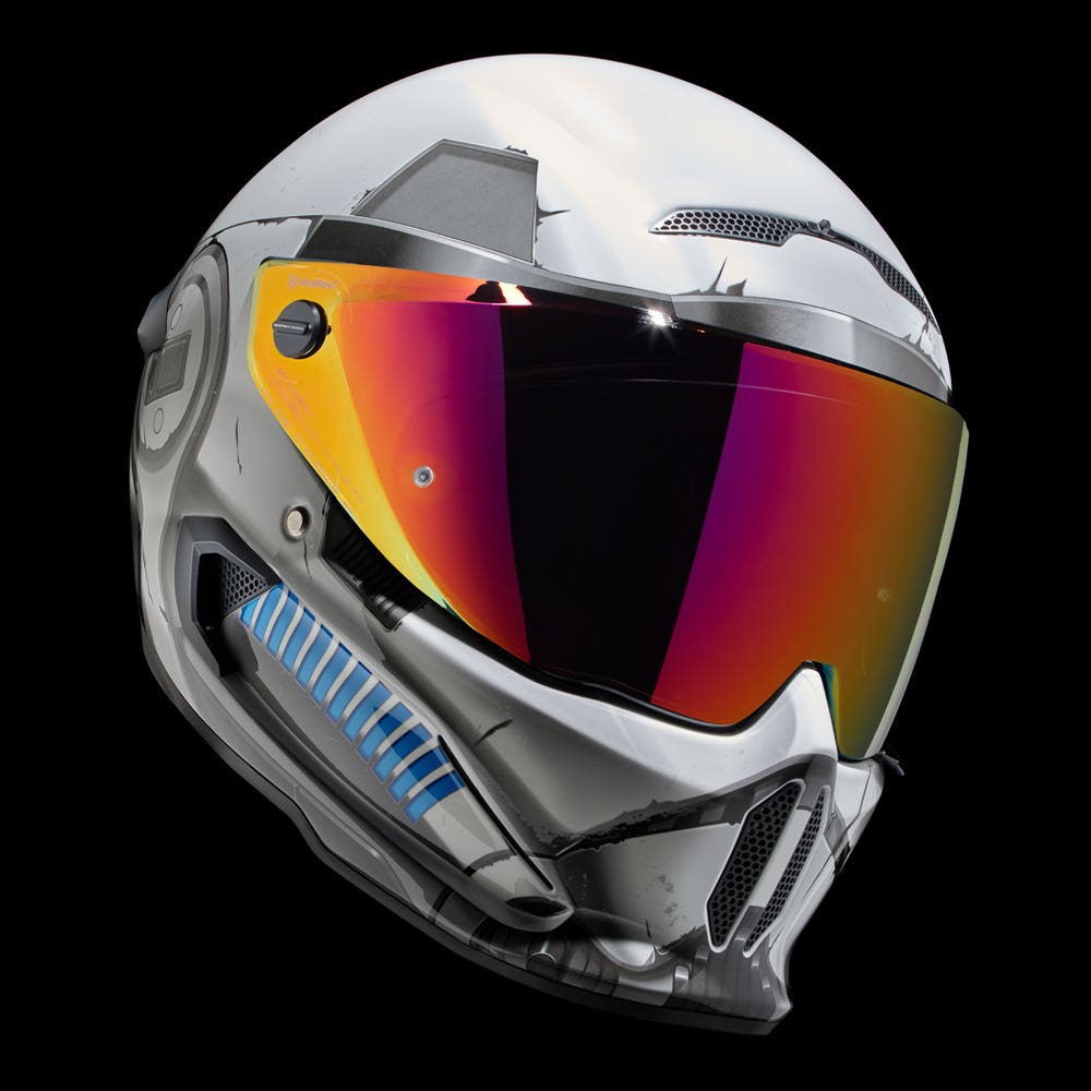 carbon fiber stormtrooper motorcycle helmet Ruroc AT4.0 Stormtrooper