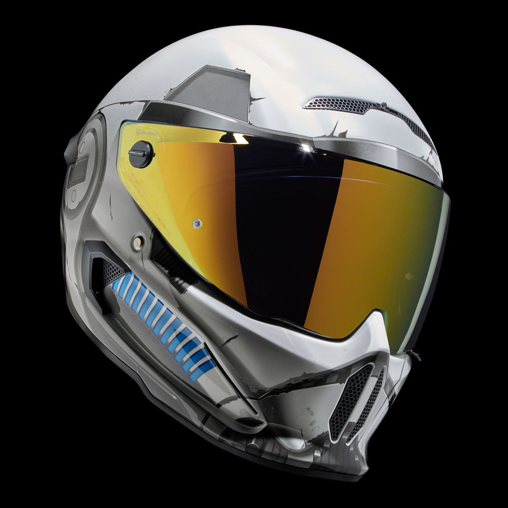 custom gas mask motorcycle helmet Ruroc AT4.0 Stormtrooper